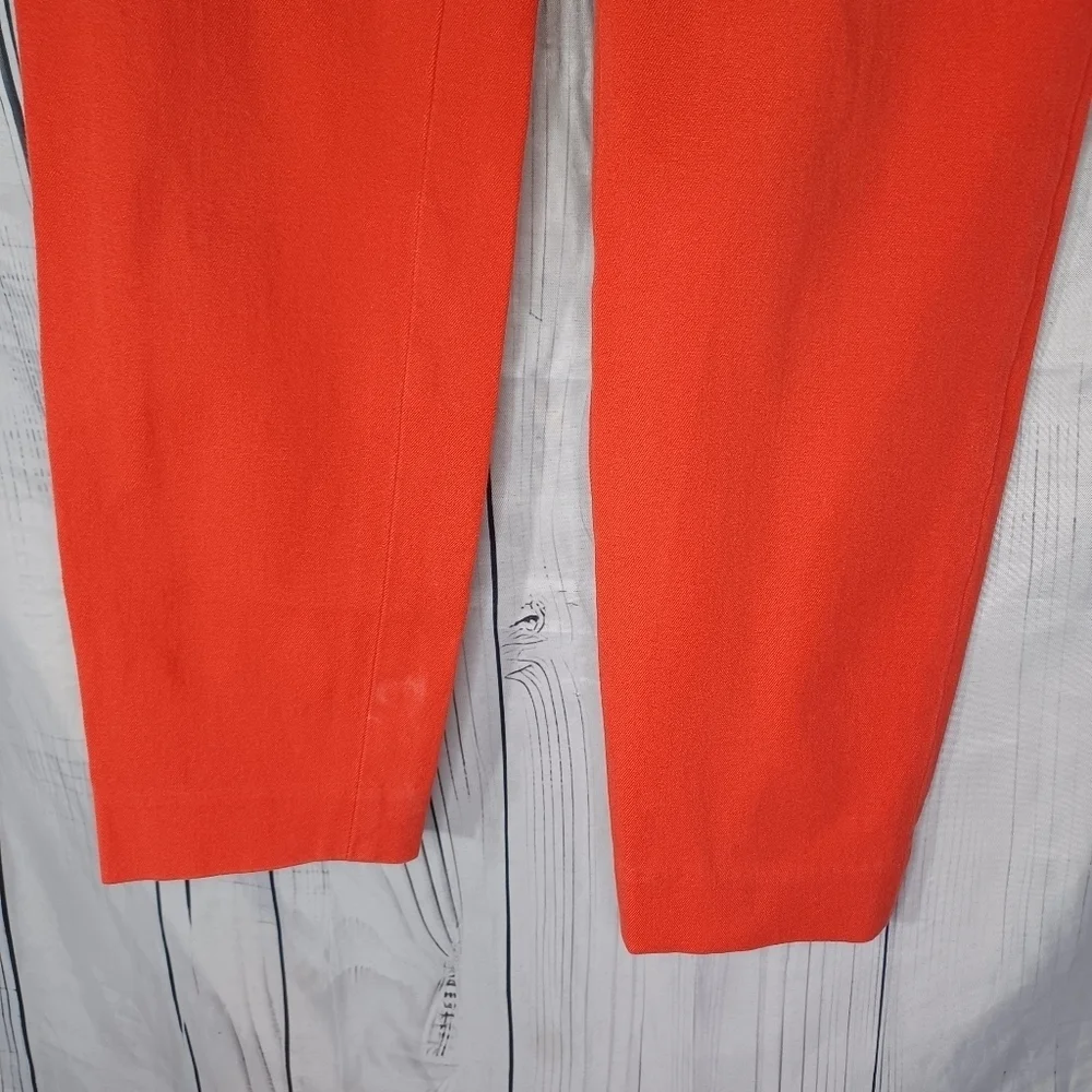 J. Crew Coral Red City Fit Stretch Ankle Cropped Classic Preppy Pants